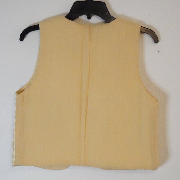 Zara, Kids Floral Embroidered Open Front Gauze Vest, Cream, White - Picture 3 of 5